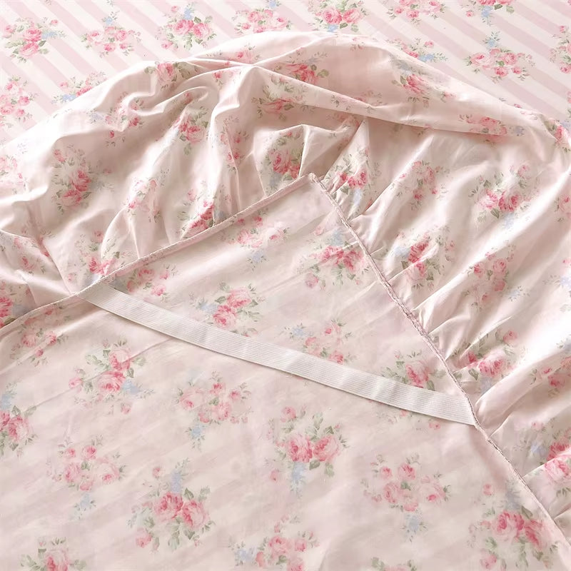 Dainty Swan Pure Cotton Bedsheet with Bed Skirt