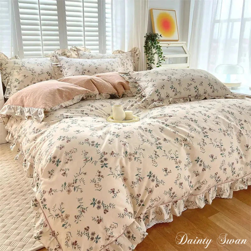 Dainty Swan Pure Cotton Duvet Cover