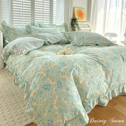 Dainty Swan Pure Cotton Duvet Cover