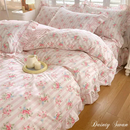 Dainty Swan Pure Cotton Duvet Cover