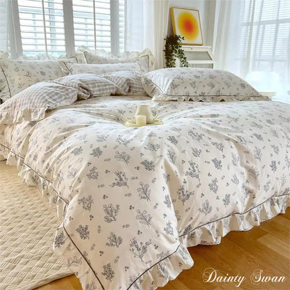 Dainty Swan Pure Cotton Duvet Cover