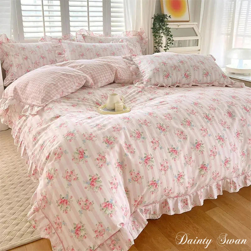 Dainty Swan Pure Cotton Duvet Cover