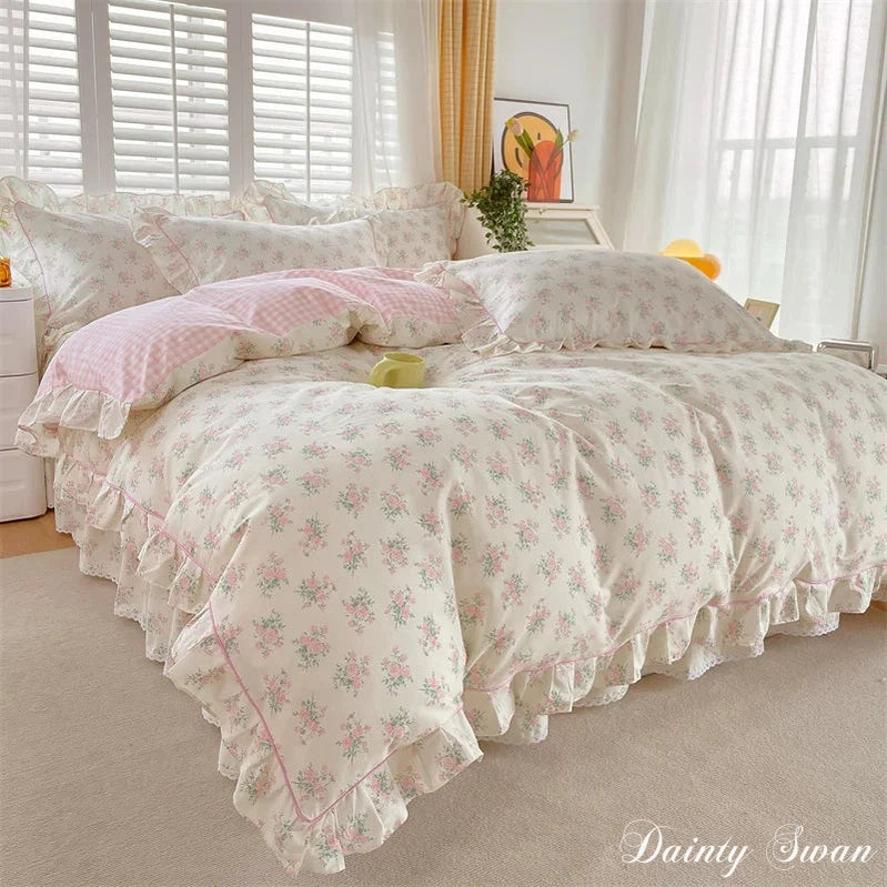 Dainty Swan Pure Cotton Duvet Cover